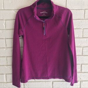 Eddie Bauer Magenta Hex-Pattern Half-Zip Pullover